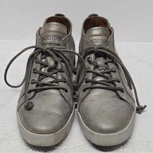 Blackstone JL-17 Gray Metallic Genuine Leather Casual MID Sneakers Womens US 8.5